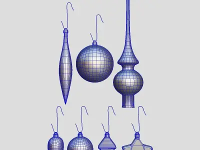 Christmas Bauble Pack Low-poly 3D model