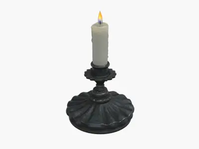 Antique Victorian Candle Low-poly 3D model