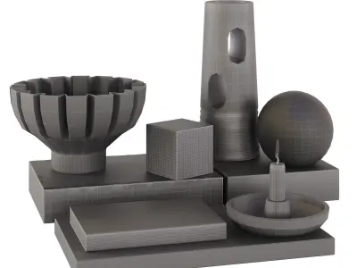 Decorative Set 04 Low-poly 3D model