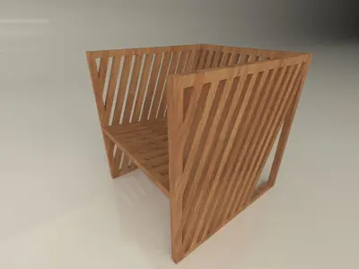 wood chair  Free 3D model