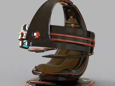 Gaming  Chair Setup Low-poly 3D model