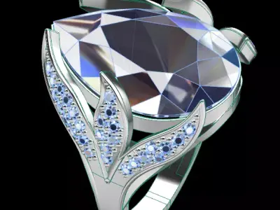 pear high jewelry ring luxury 3D print model