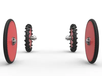 Wheel Set of Swamp buggy Scale 1 to 25 3D print model