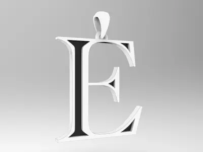 Alphabet Latin E 3D print model