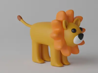 Cartoon Cute Lion 3D model