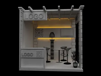 Booth Exhibition Stand a128b 3D model
