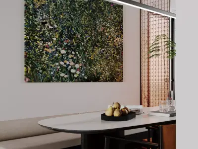 Modern living room dining room interior scenes 242 3D model