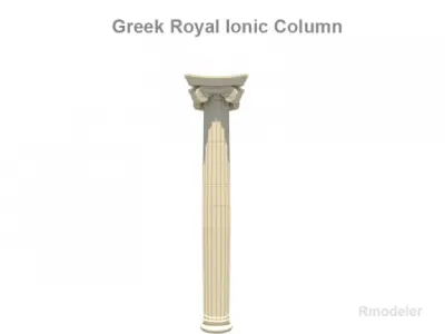 Greek ionic royal column 3D model