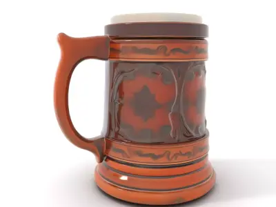 Ornate Wooden Mug model pack Low-poly 3D model