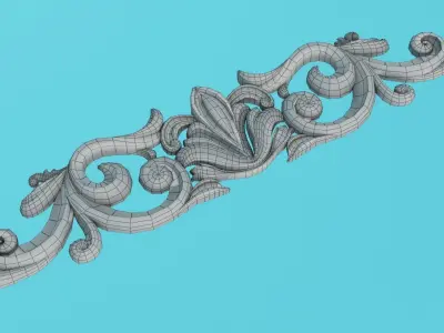 Carved Decor Model MOLDING  Low-poly 3D model