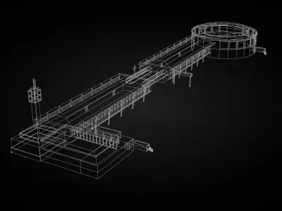 Urban Services Pack  Airport Gas Station  Tire Shop Low-poly 3D model