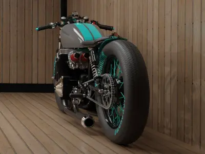 Custom Suzuki Brat Motorcycle Low-poly 3D model