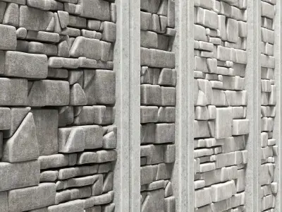 Stone panel decorative splinter 3D model