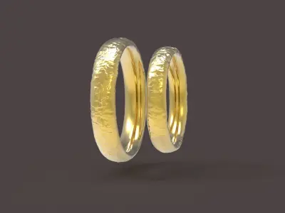 Nature comfort wedding rings  3D print model
