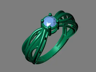 Rings for Women Womens Rings Stone Ring Ready STL 3DM Models  3D print model 10