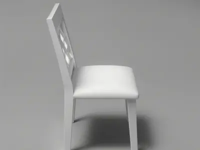 White wooden chair Free 3D model