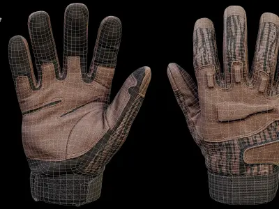 Tactical Gloves 004 Low-poly 3D model