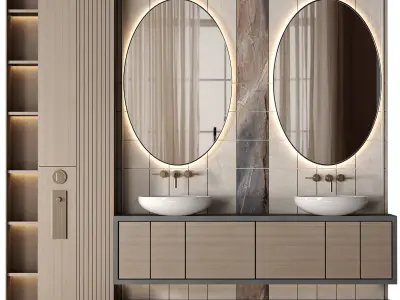Bathroom furniture N035 in Neoclassic and Modern style 3D model