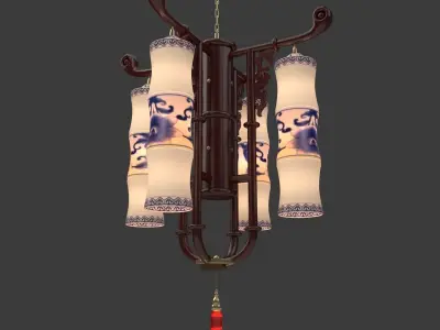 Chinese bamboo lantern 3D model