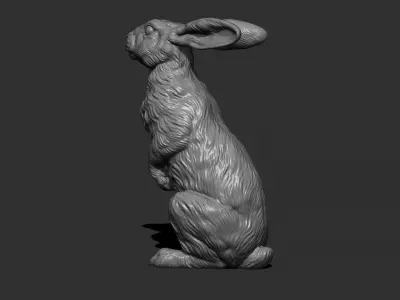 Hare sitting  3D print model
