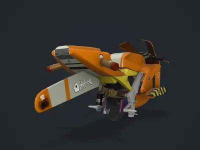 Space motorcycle Low-poly 3D model