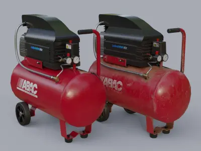 Industrial Air Compressor Low-poly 3D model