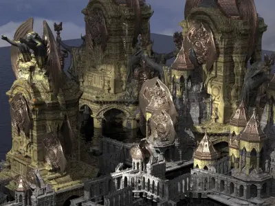 Steampunk Medieval Grand Halloween Collection Kitbash 3D model