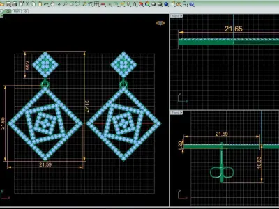 Luxury Style Earring  3D print model