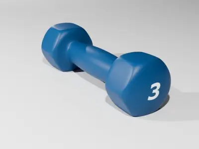 Blue-3 Dumbbell Low-poly 3D model