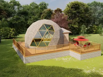 Geodesic Dome Guest House  3D model