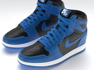 Jordan 1 Retro High Blue and Black  PBR Low-poly 3D model