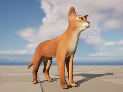 Abyssinian Cat 3D Model Low-poly 3D model