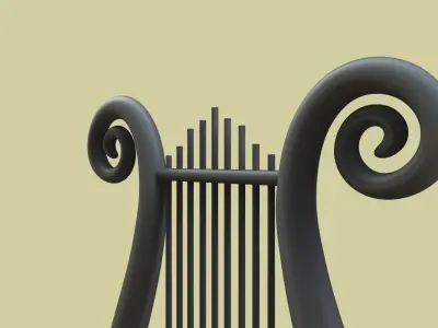 Golden Lyre 3D print model