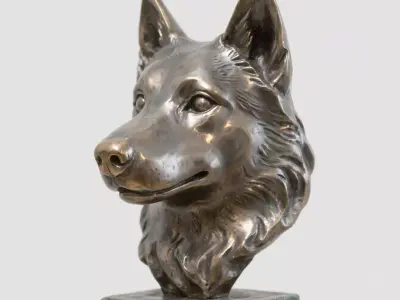 Dog head sculpture 3D print model get