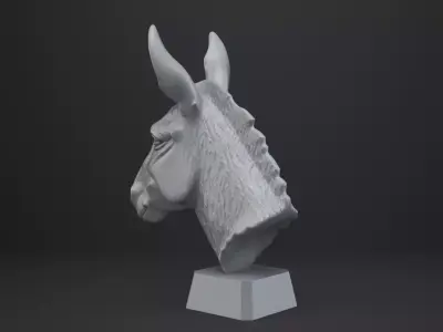 Donkey Bust - Animal Figurine 3D print model