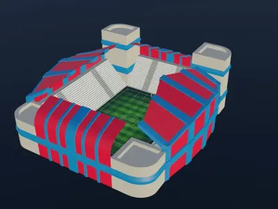 Football Stadium - Bayern Munich Low-poly 3D model