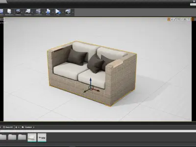 Patio Furniture 003 Sofa UE4 Low-poly 3D model