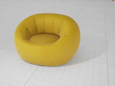 Capsule Chair Zippy UE4 Low-poly 3D model