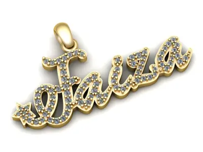 Women Fashion Names Diamond Pendant 3d Printable Model 3D print model