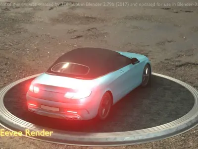 City Car 61 Upper Class Type-A Blue Low-poly 3D model