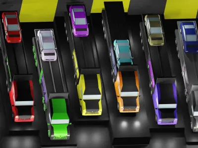 Lowpoly Vehicles - Part 3 - Trucks Low-poly 3D model