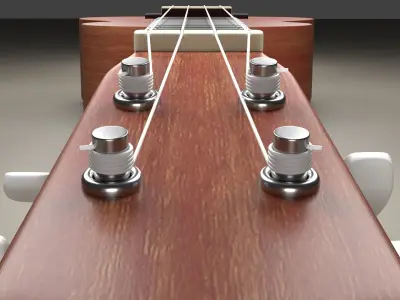 Guitar wooden ukulele 3D model