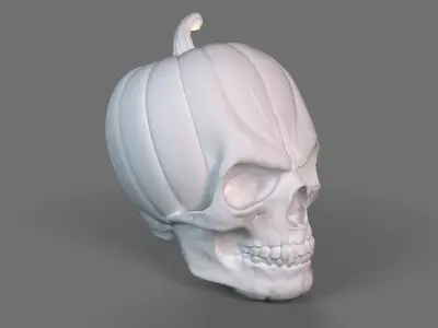 pumpkin-shaped skull 3D print model