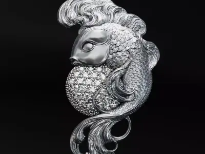 Jewelry Pendant Fish - Modern 3D print model