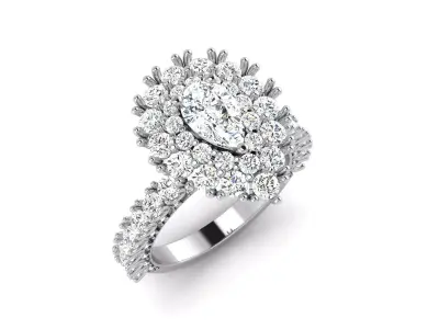 Solitaire ring model 3D print model 12