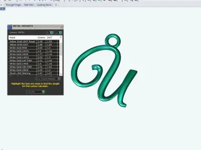 Initial Letter U Alphabet pendant 3D print model