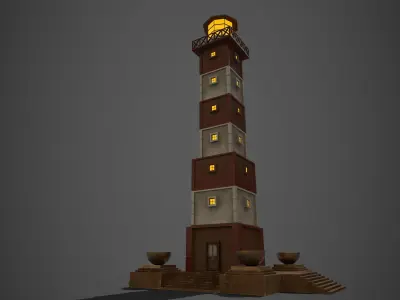 Light House Modular Kit Low-poly 3D model