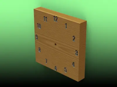 Clock wooden on wall Free 3D model purchase