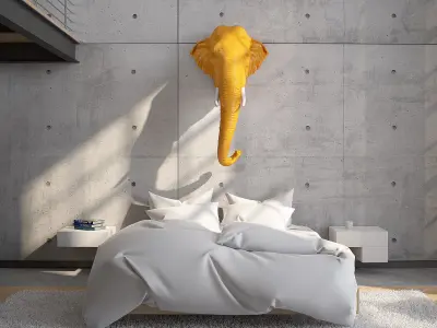 Head Elephant Asian 3D print model