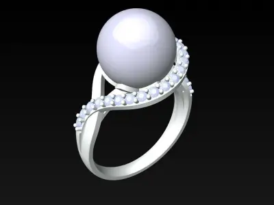 Pearl Ring - Womens Rings  - N727754 3D print model